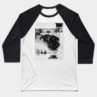 Steam Train Ride - Vintage Trains Baseball T-Shirt